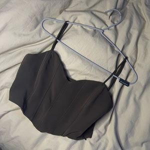 Zara  dark green crop corset top